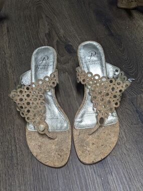 Adrianna Papell Tan Cork Sandals Size 8.5